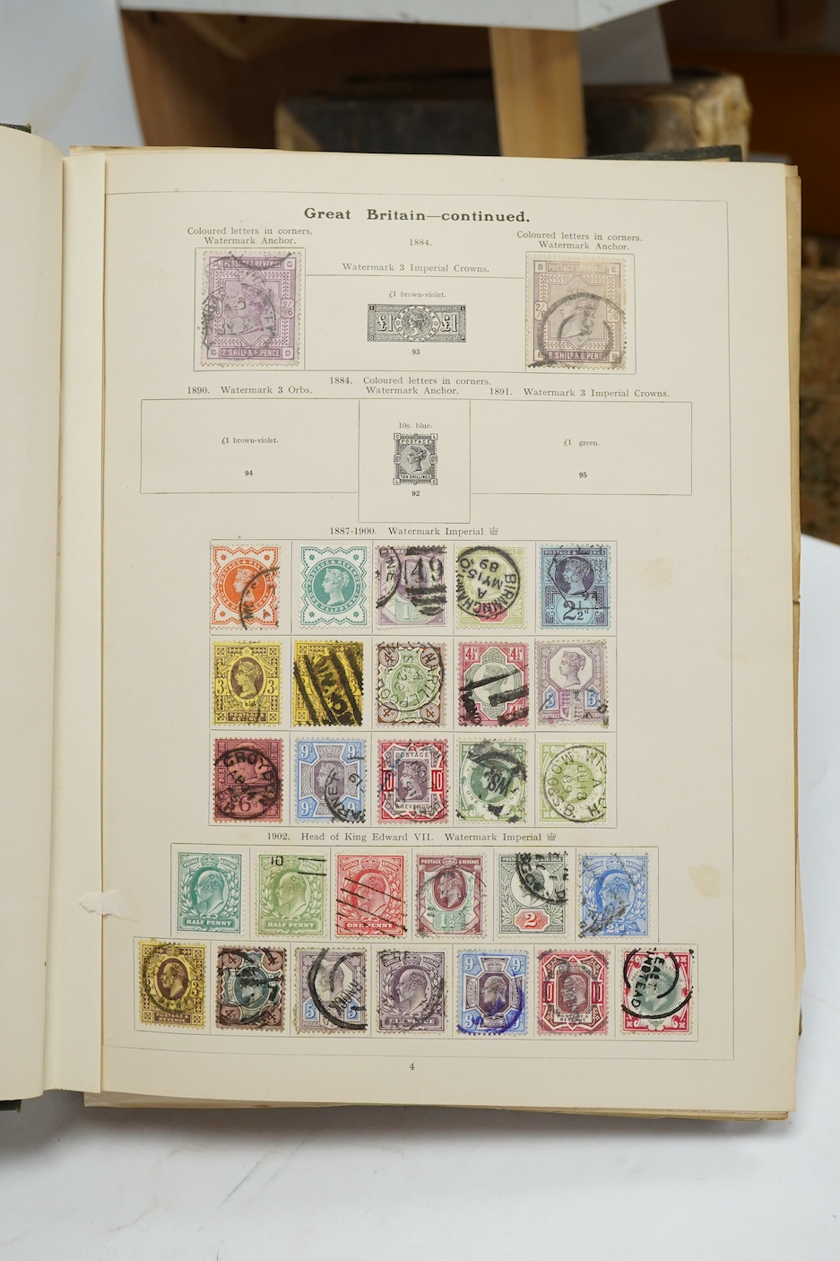 Three Edwardian and later stamp albums, The Grafton Stamp Album, containing a good selection of British stamps from 1841 to 1978, including Two Pence blue, 1840s/50s Penny Reds, Victoria Army Official, a substantial run